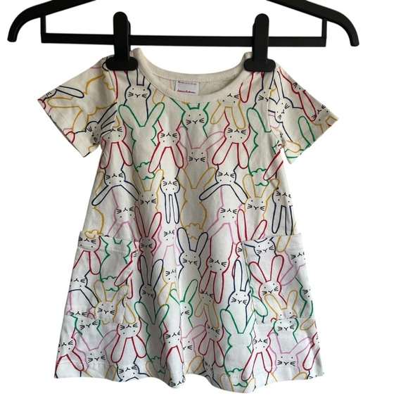 Hanna Andersson Playground Bunny Dress with Pockets Very soft cotton NWOT - Picture 1 of 14